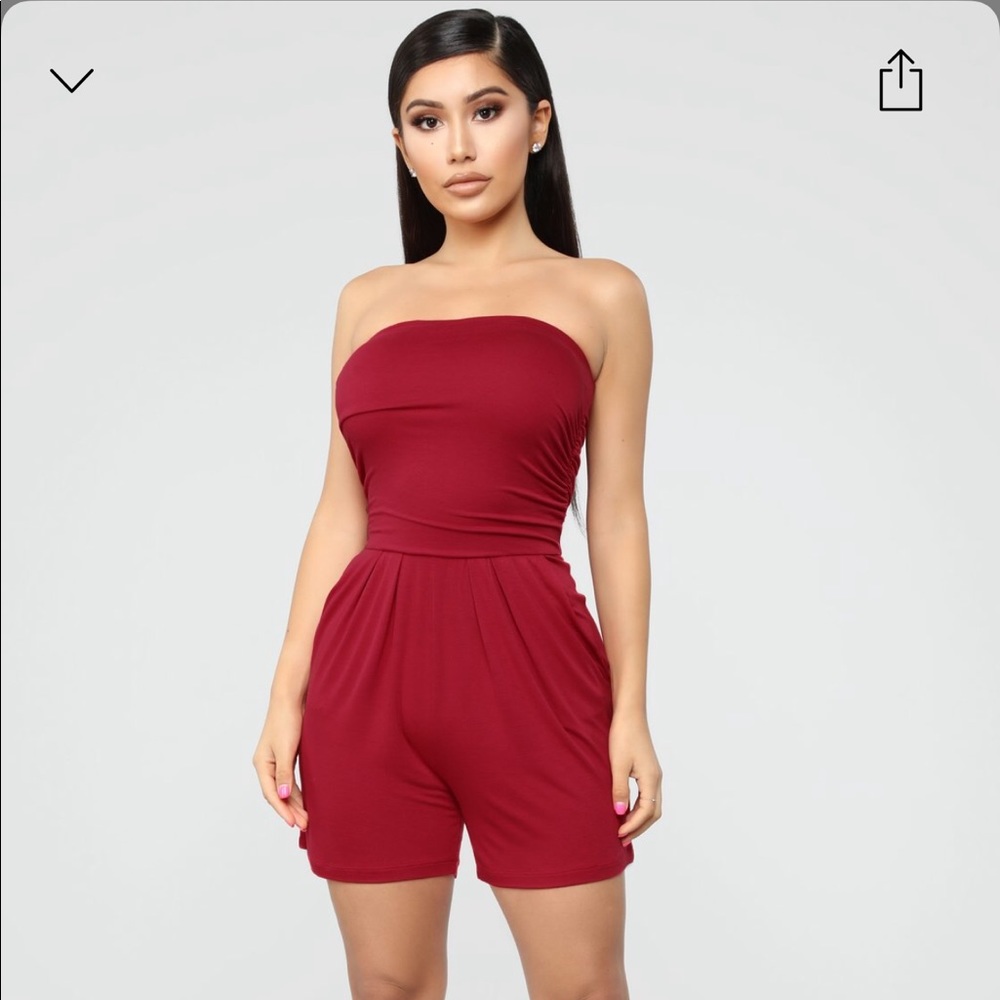 Fashion Nova Red Glenda Romper